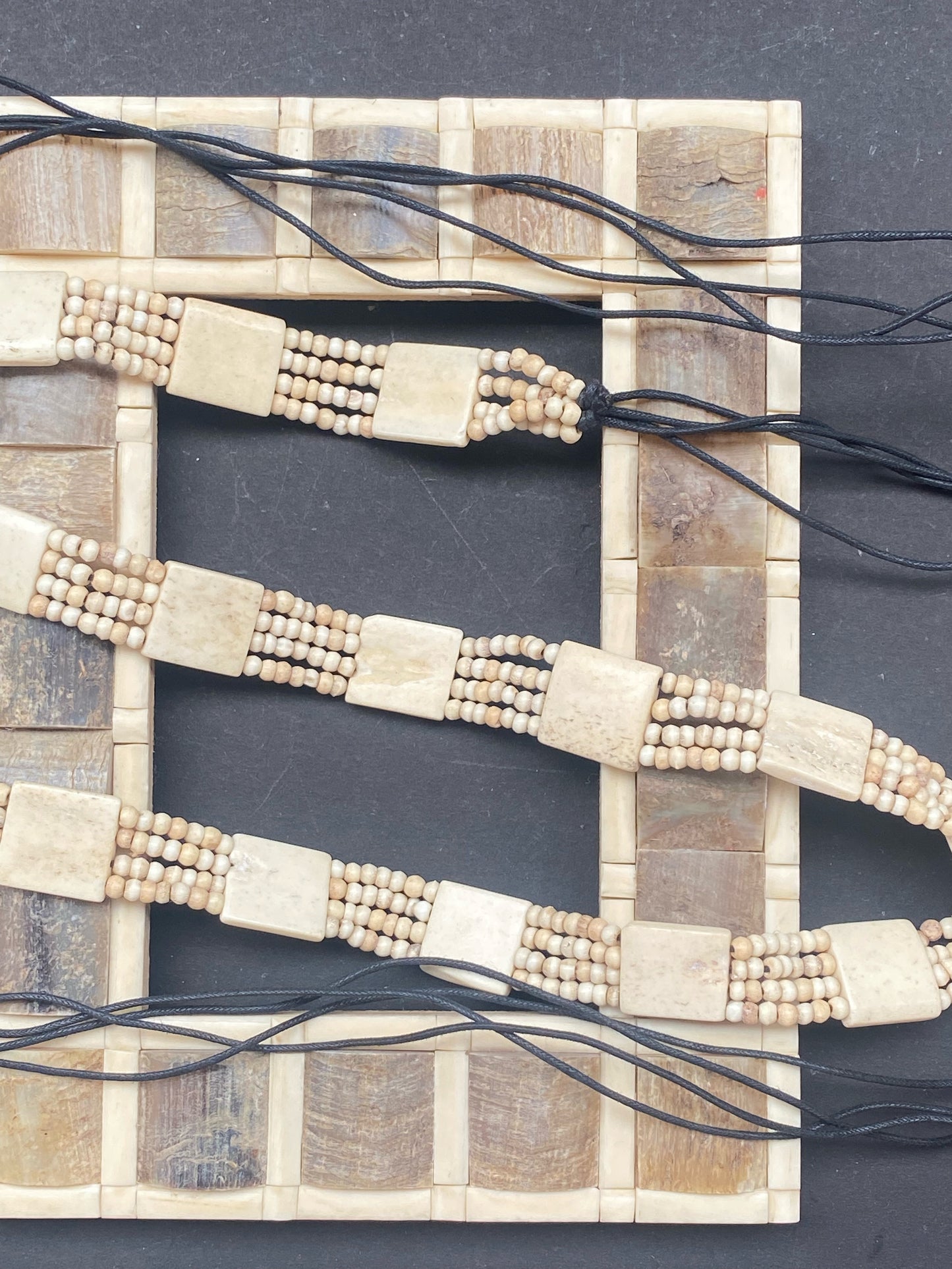 handcrafted beaded tribal-style necklace.