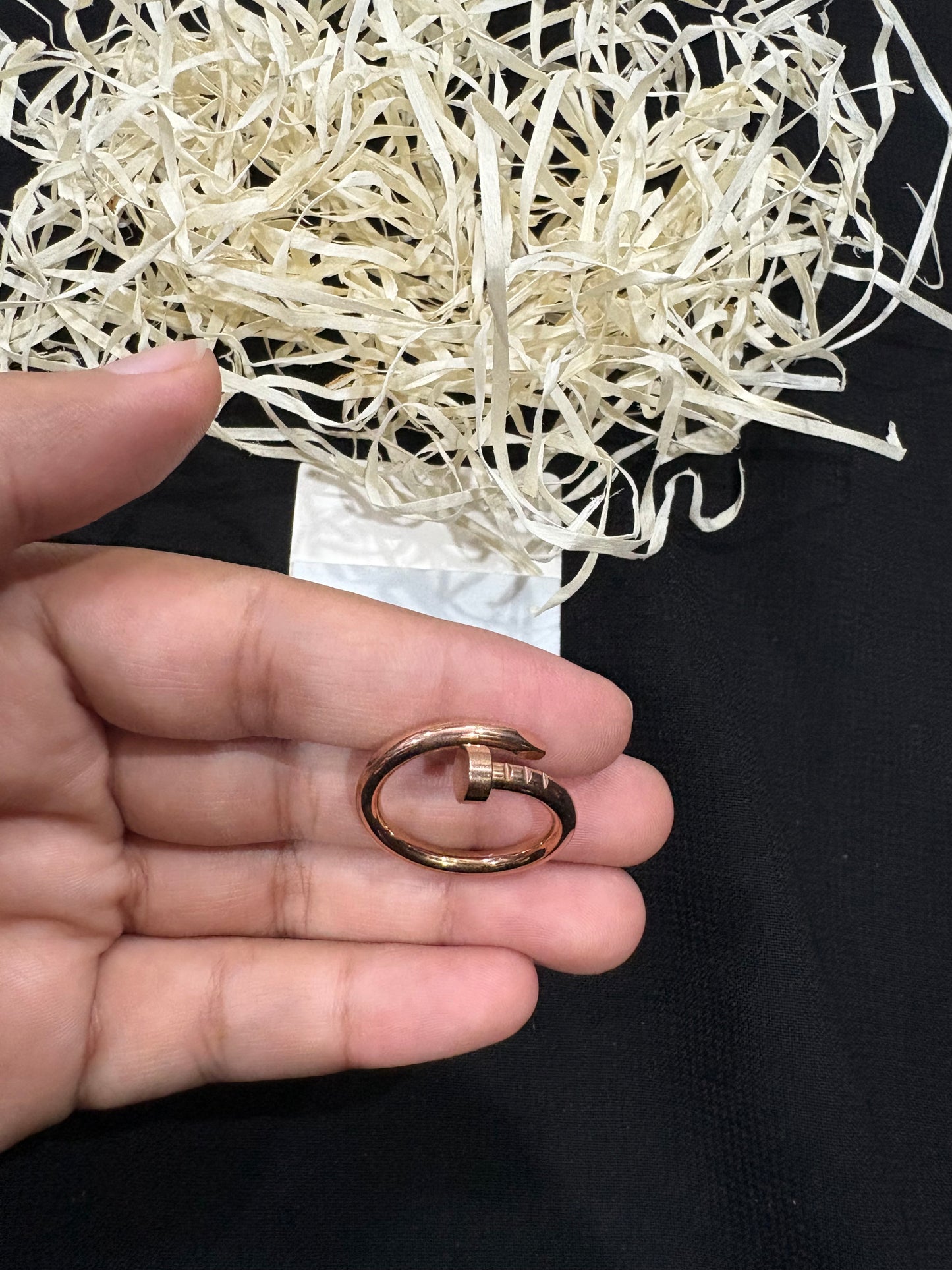 Rose Gold Nail-Inspired Adjustable Ring