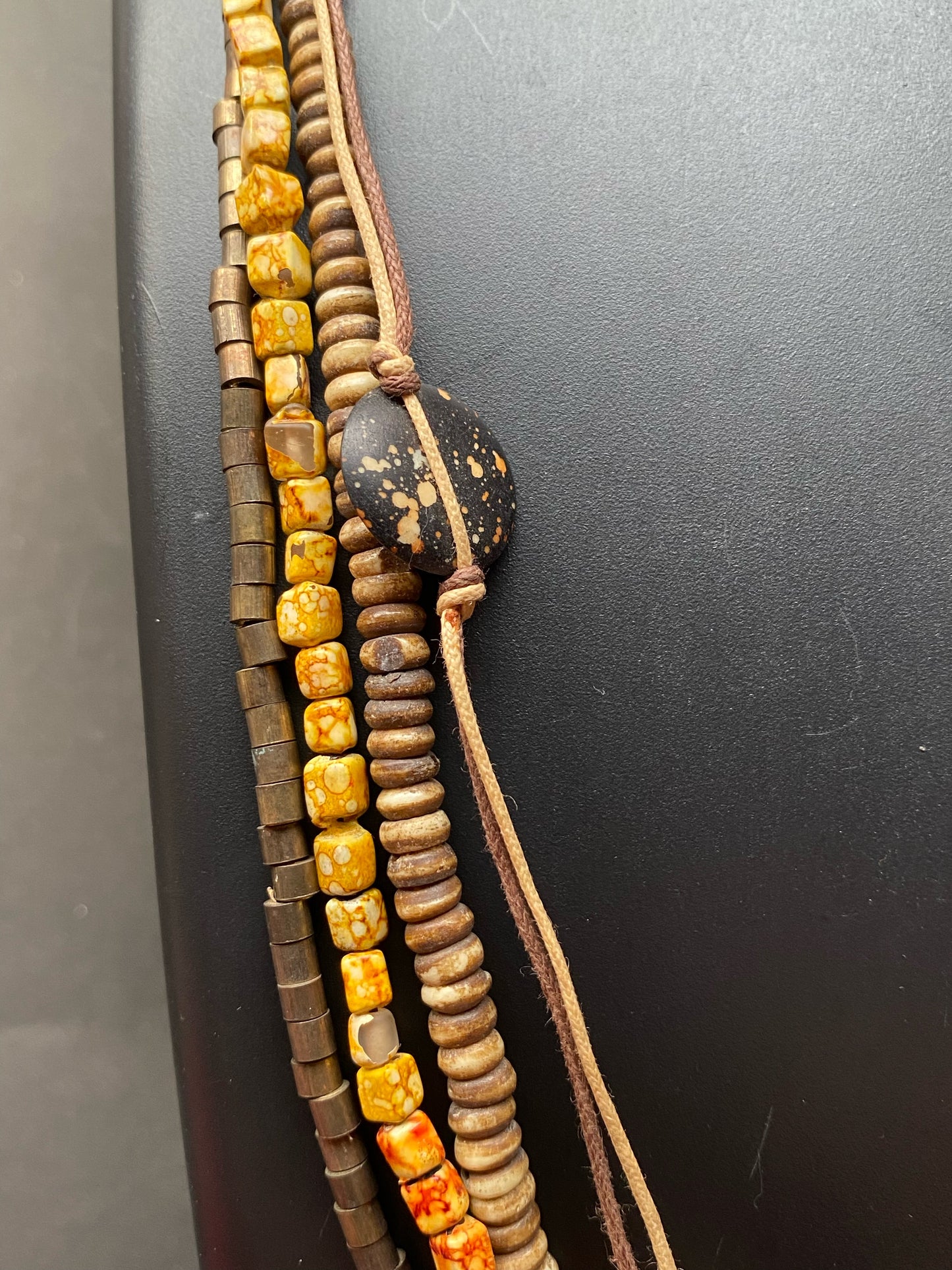 Red Floral Beaded Chain Necklace