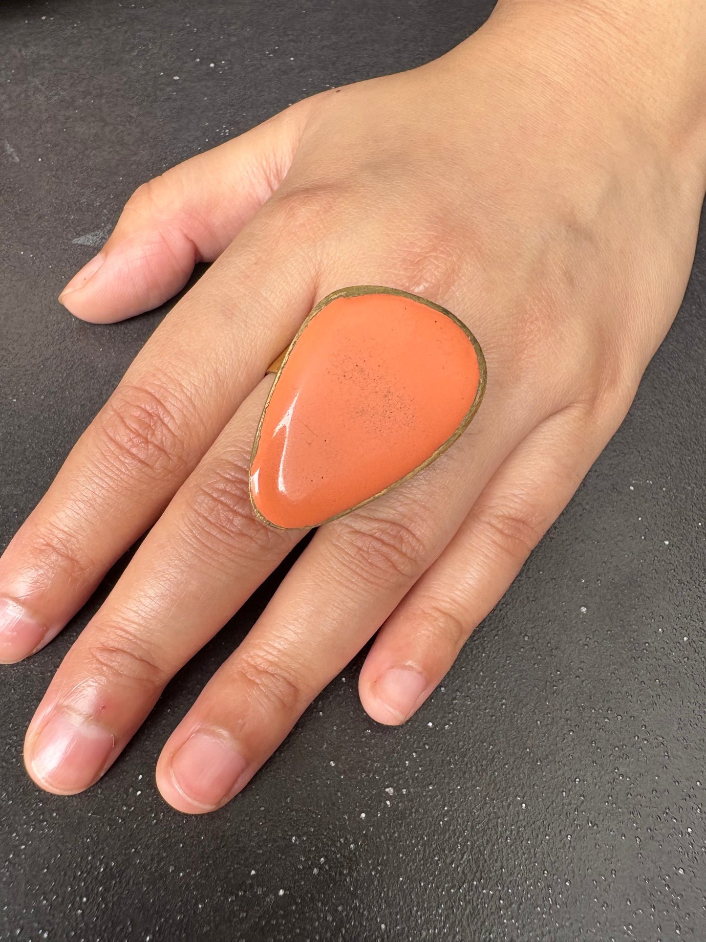 Bold Orange Stone Statement Ring