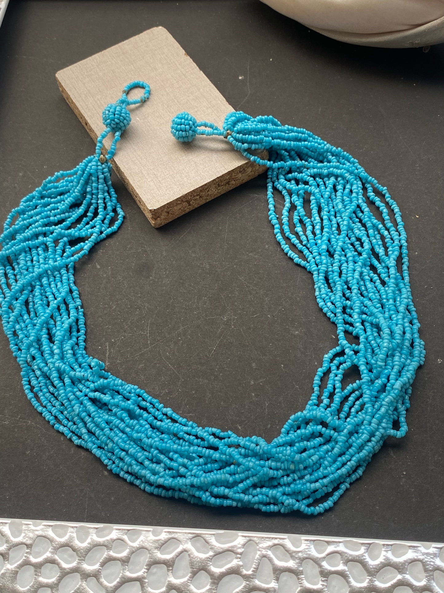 Multi-Strand Turquoise Beaded Necklace – Beachy Boho Vibes