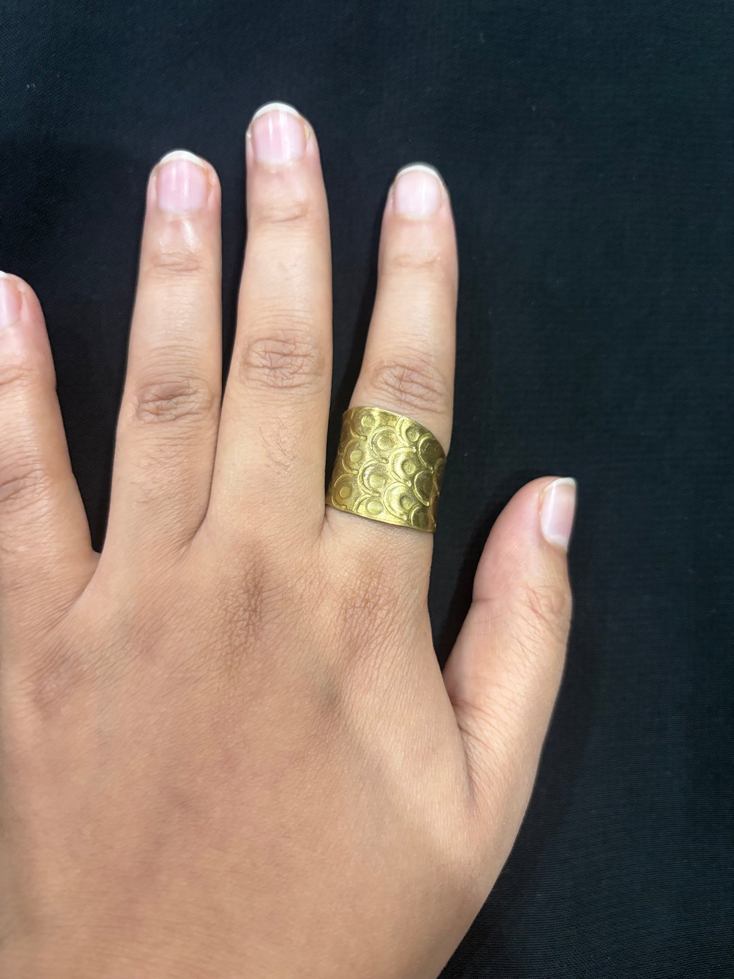 Bold Antique Gold Adjustable Ring