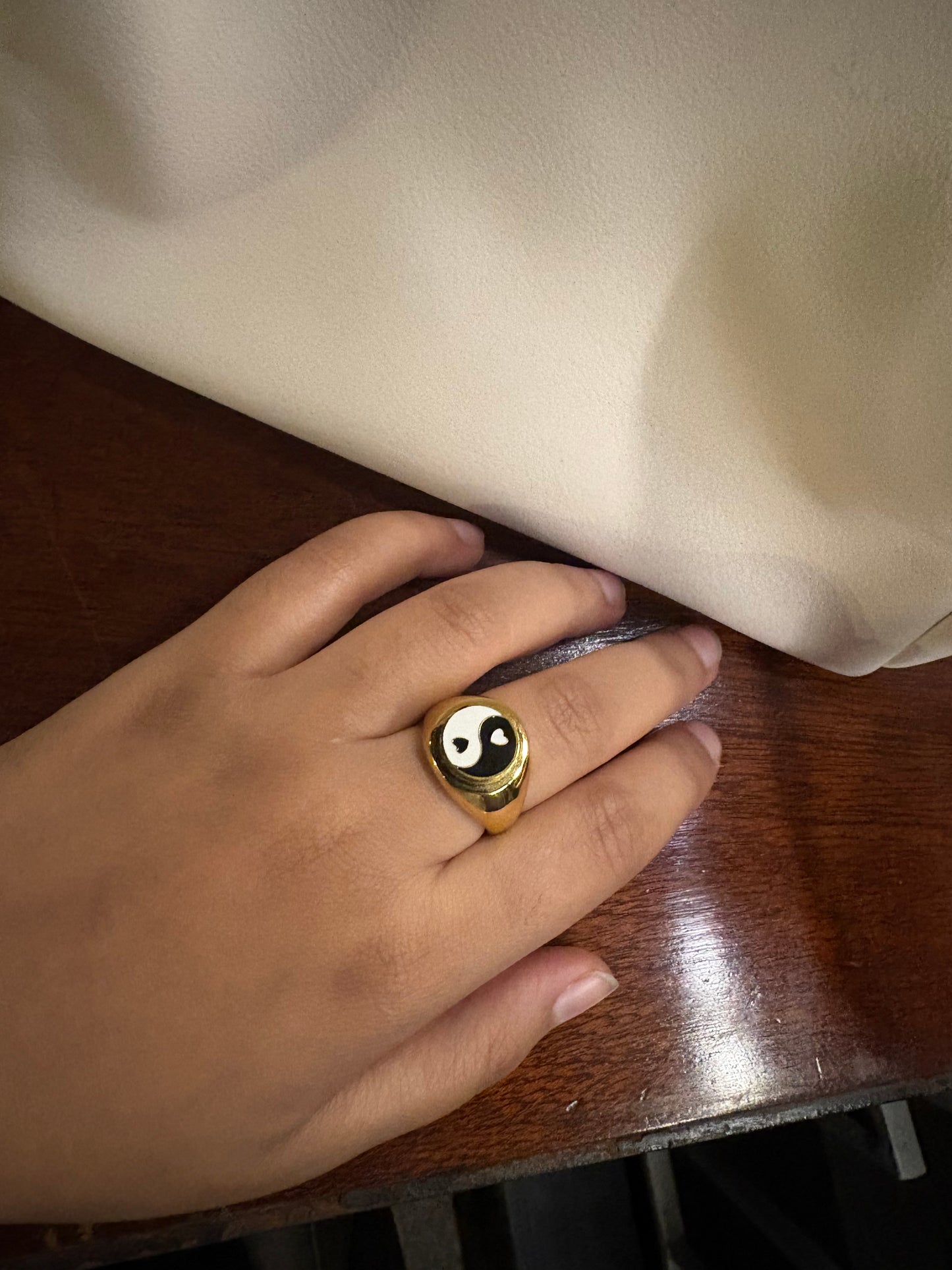 Yin-Yang Heart Balance Statement Ring