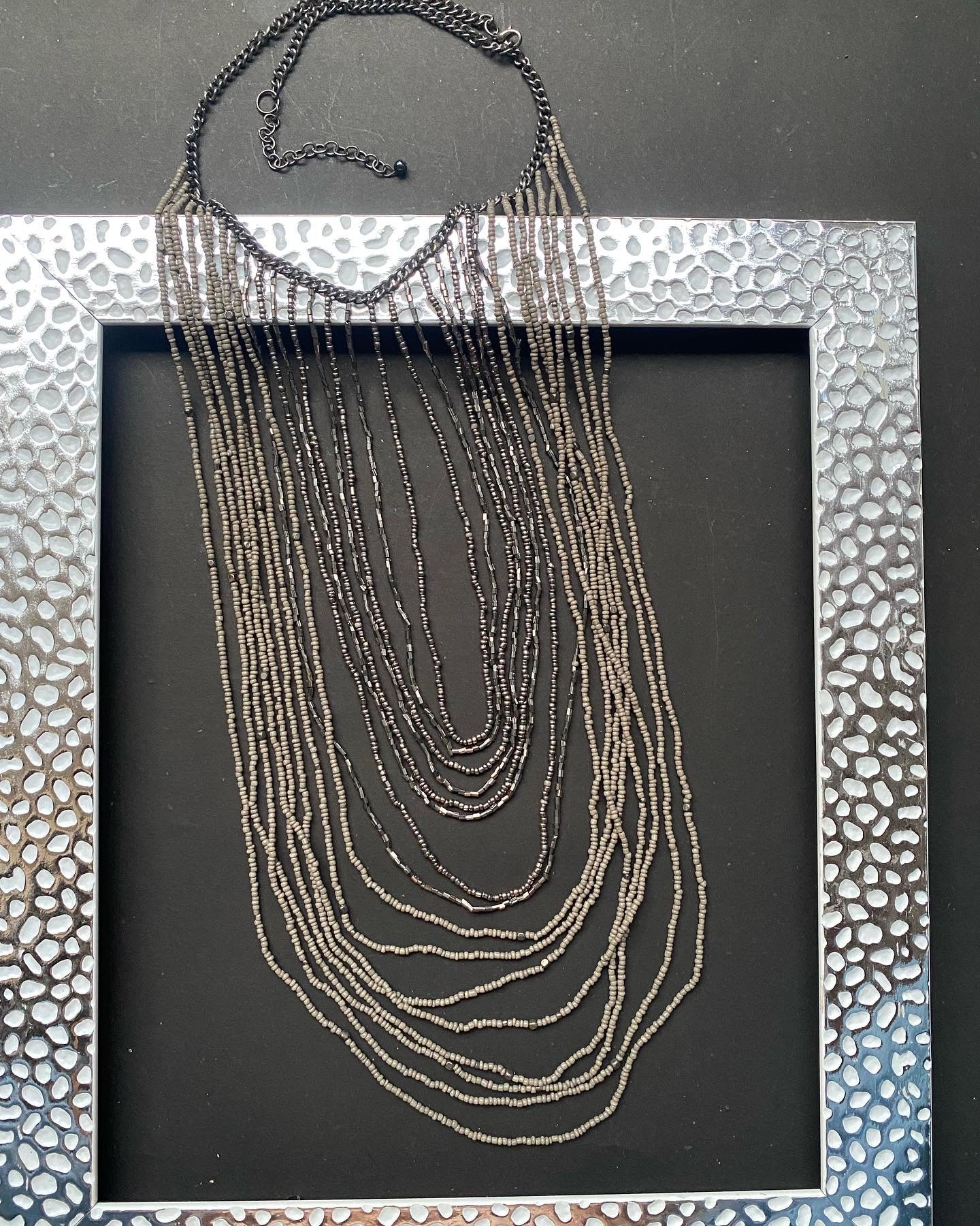Midnight Cascade Beaded Layered Necklace