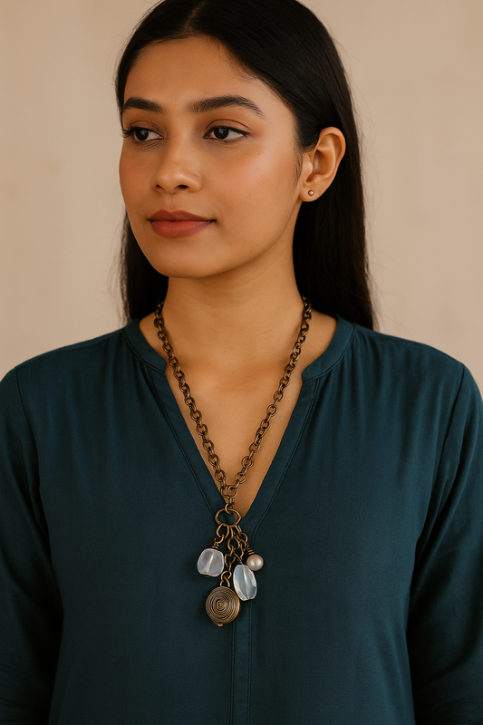 Celestial Drop Charm Necklace