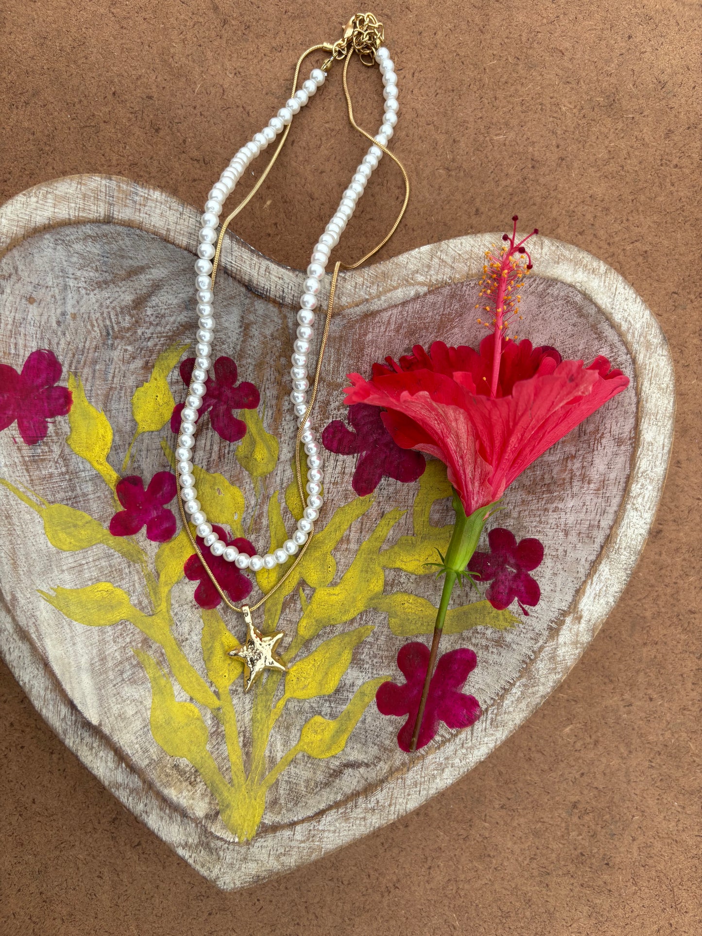 Pearl & Starfish Layered Necklace