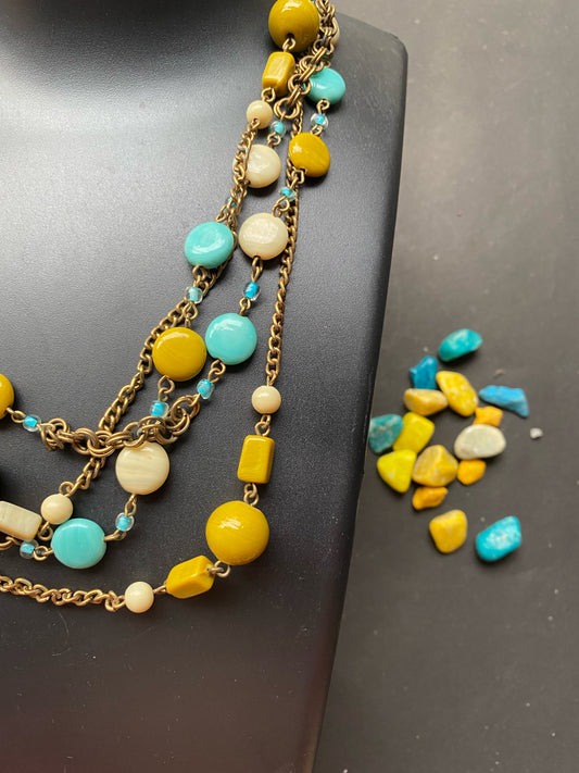 Multilayer Boho Beaded Chain Necklace