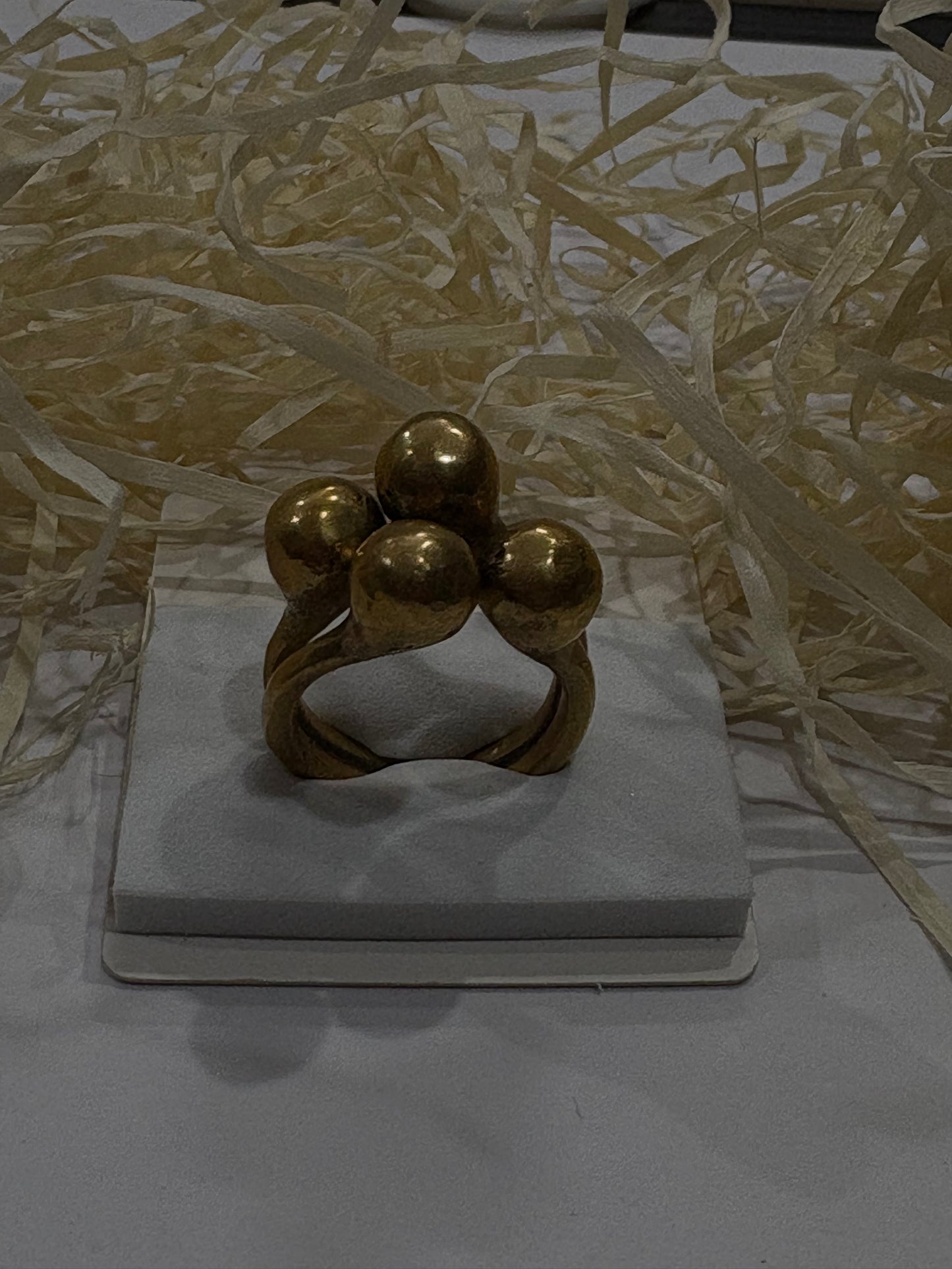 Bold Brass Cluster Ring – Handcrafted Statement Jewelry
