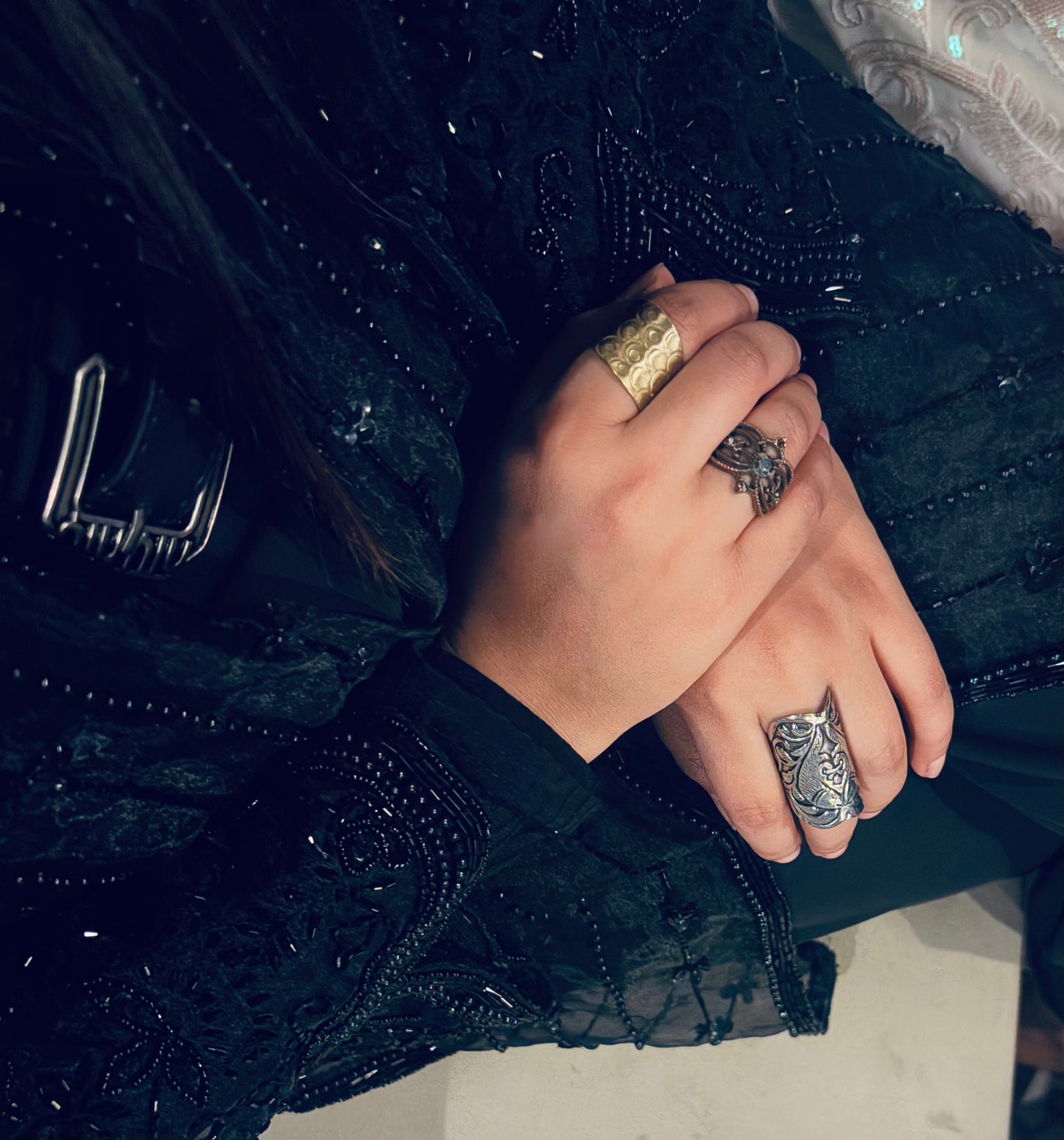 Bold Antique Gold Adjustable Ring