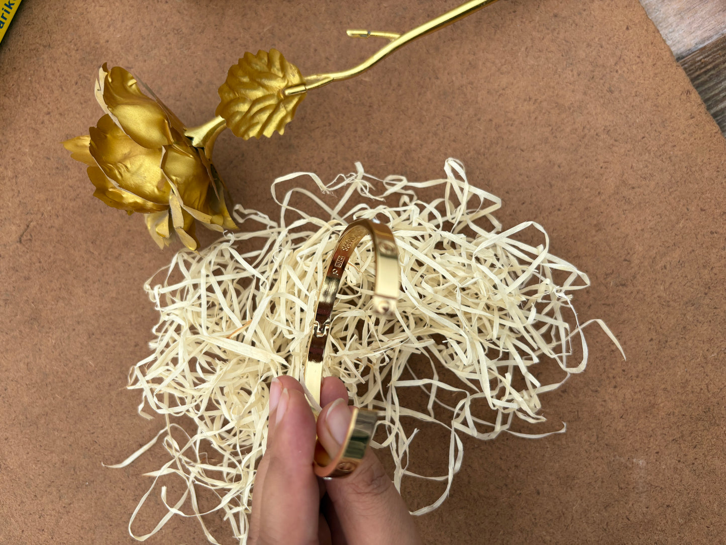 luxury-inspired gold bangle