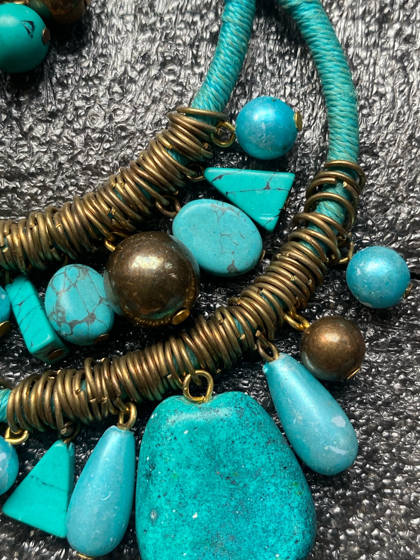 Boho Turquoise Hoop Pendant Necklace