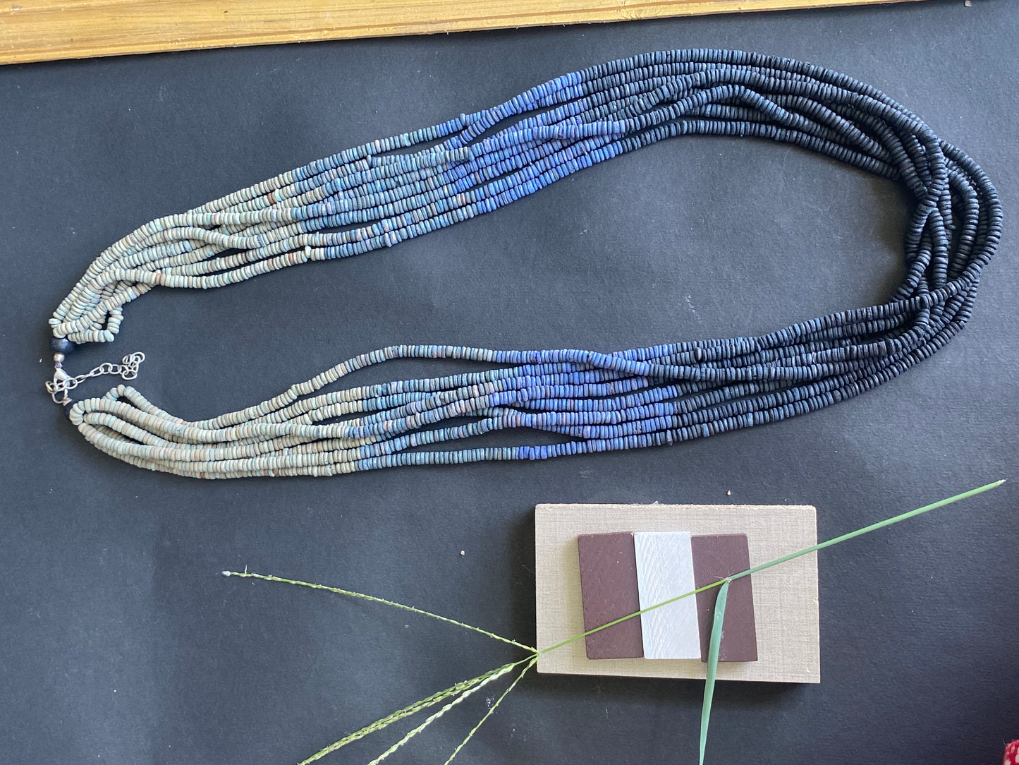 Ombre Blue Multi-Strand Beaded Necklace
