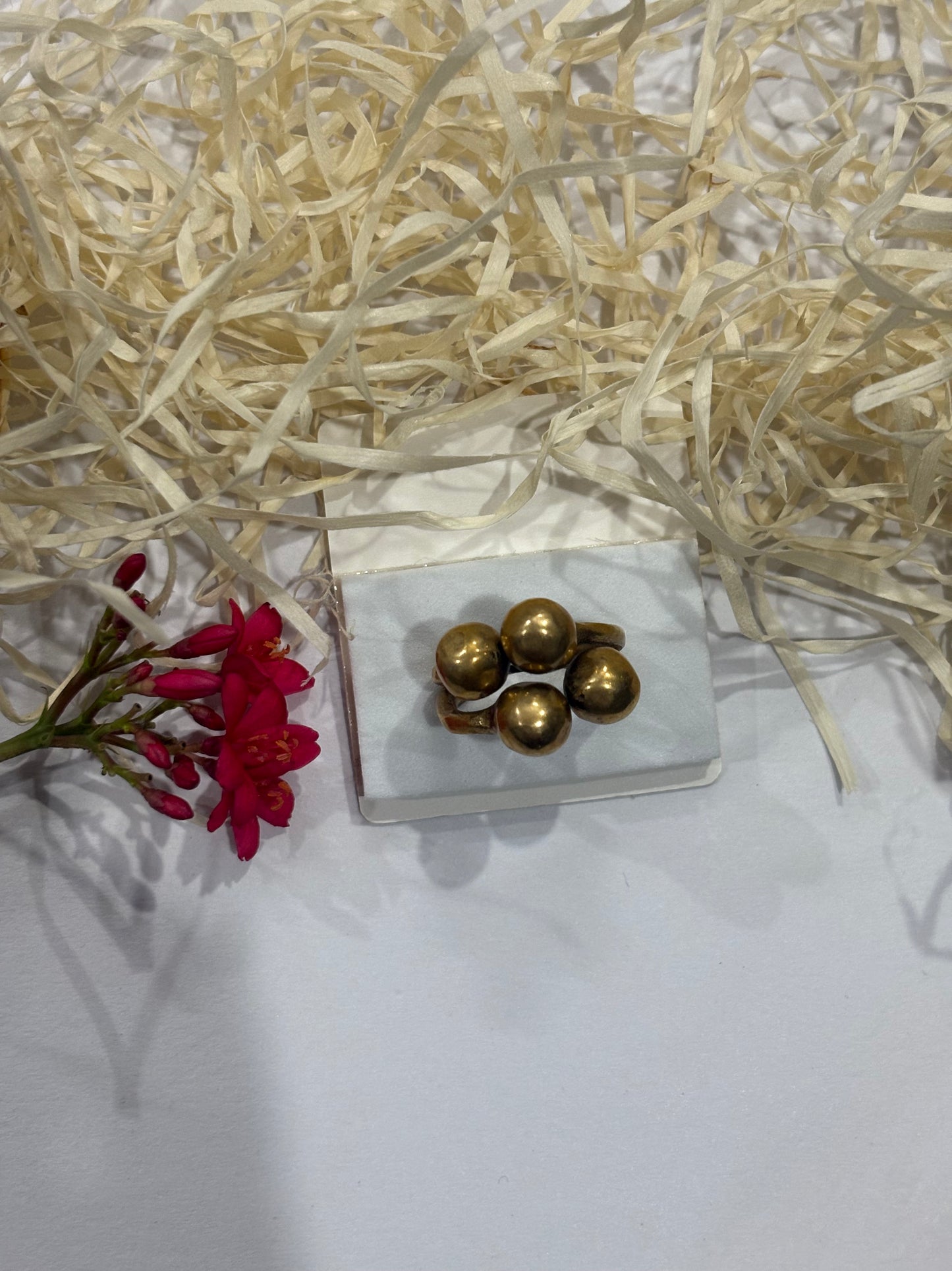Bold Brass Cluster Ring – Handcrafted Statement Jewelry