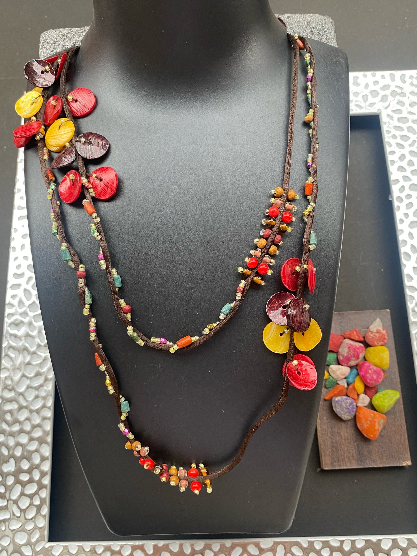 Boho Multicolor Shell & Bead Layered Necklace