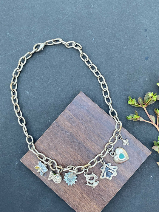 Vintage-Inspired Chunky Chain Charm Necklace