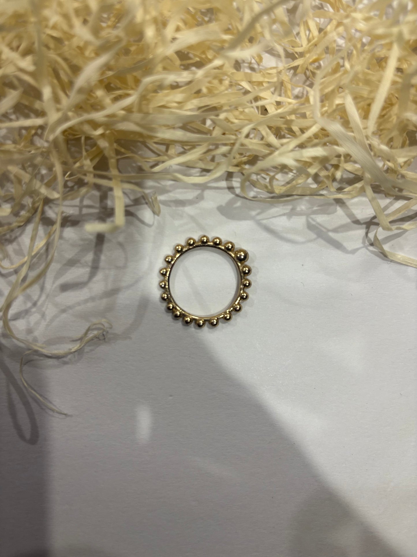 Gold Beaded Band Ring – Minimal Everyday Jewelry