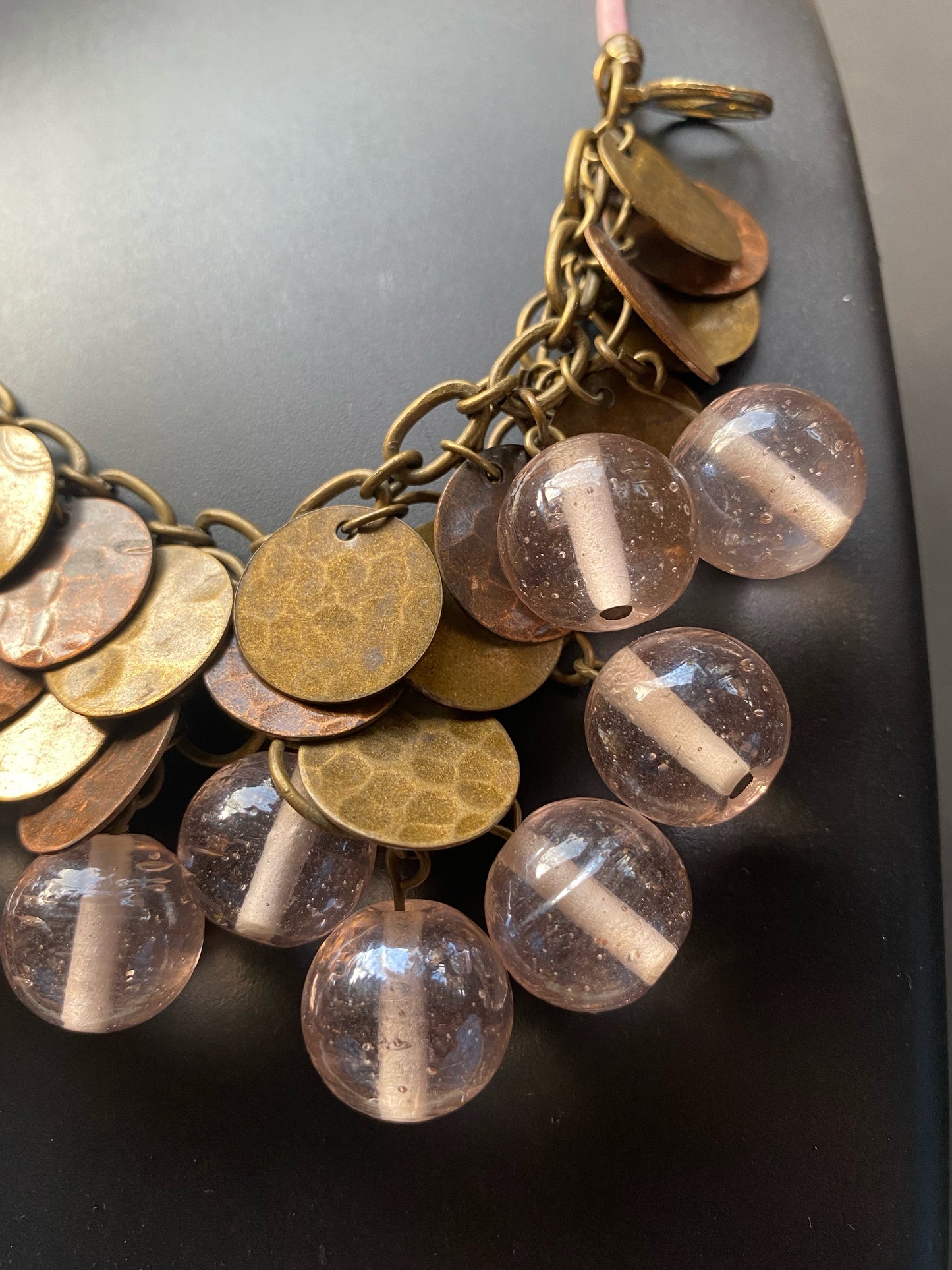 Rustic Charm Disc & Bead Statement Necklace