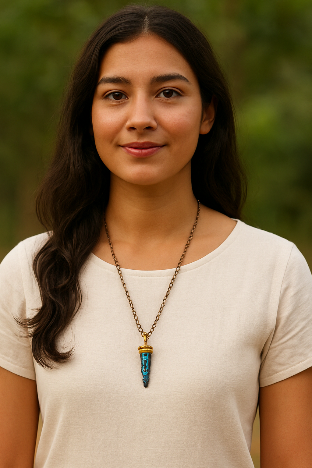 Tribal Blue Spike Pendant Necklace