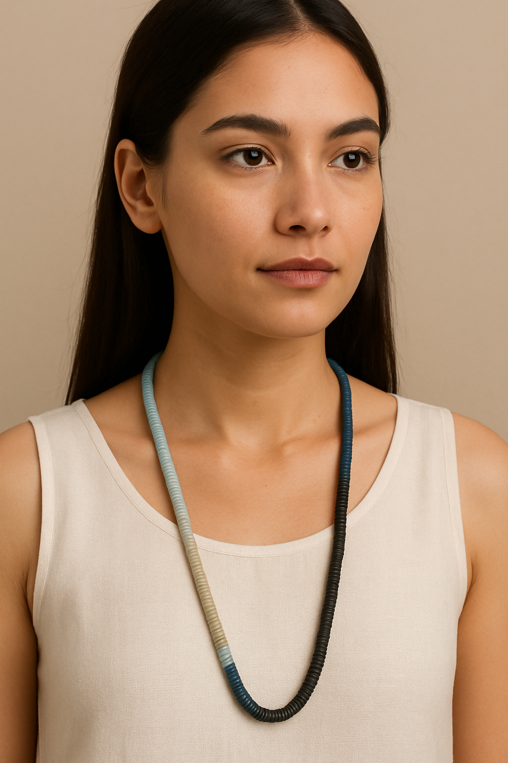 Single-Strand Ombré Heishi Bead Necklace