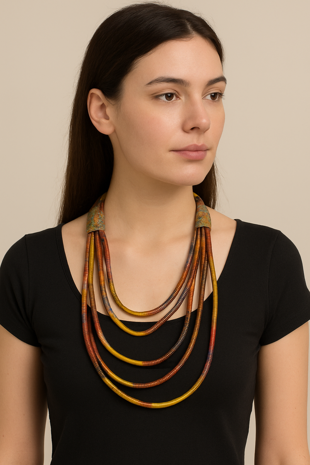 Sunset Spectrum Tribal Necklace