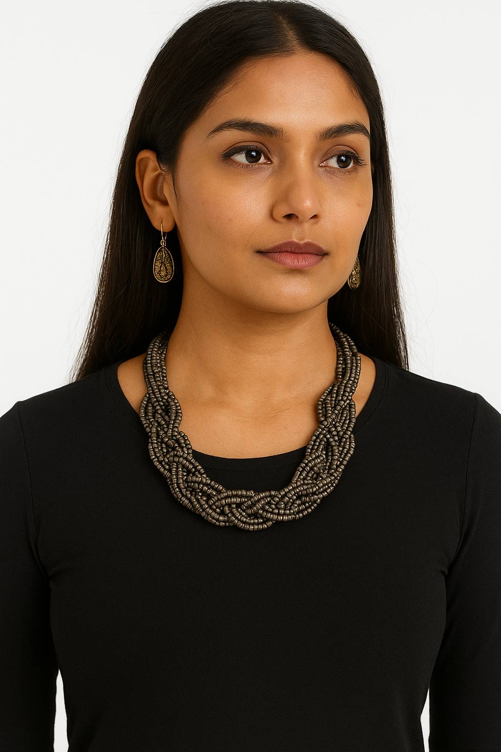 Handcrafted Beaded Braided Necklace