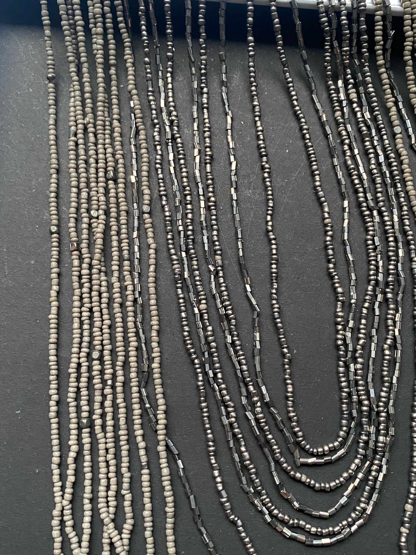 Midnight Cascade Beaded Layered Necklace