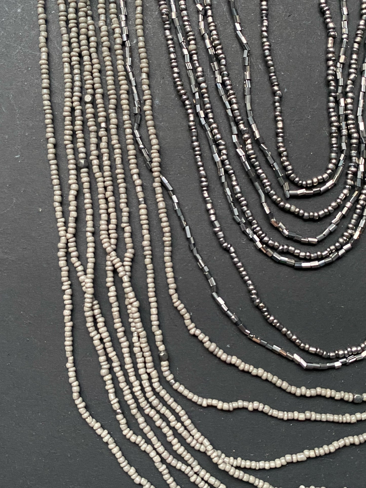 Midnight Cascade Beaded Layered Necklace