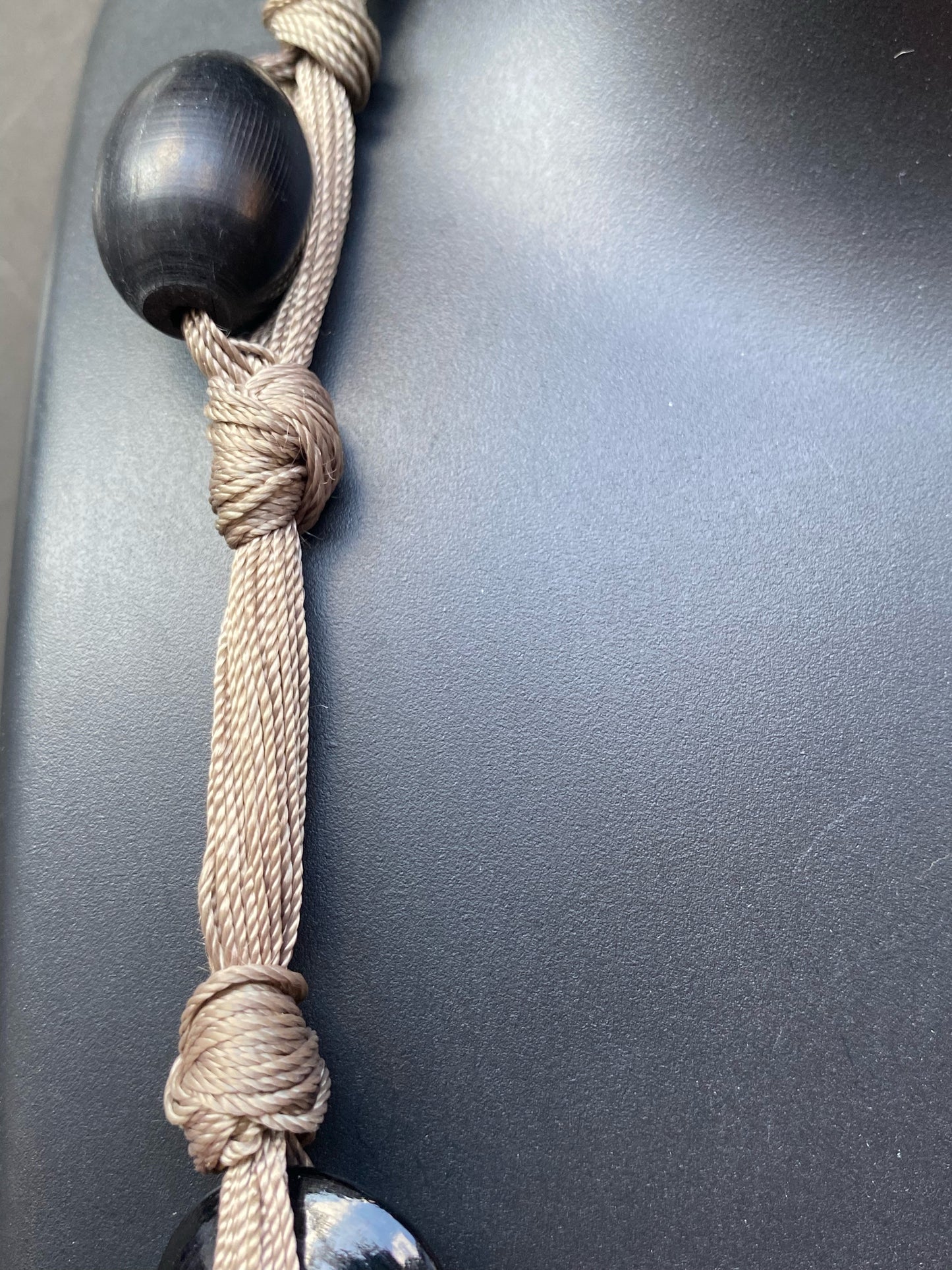 Hand-Knotted Earthstone Bead Necklace – Rustic Elegance